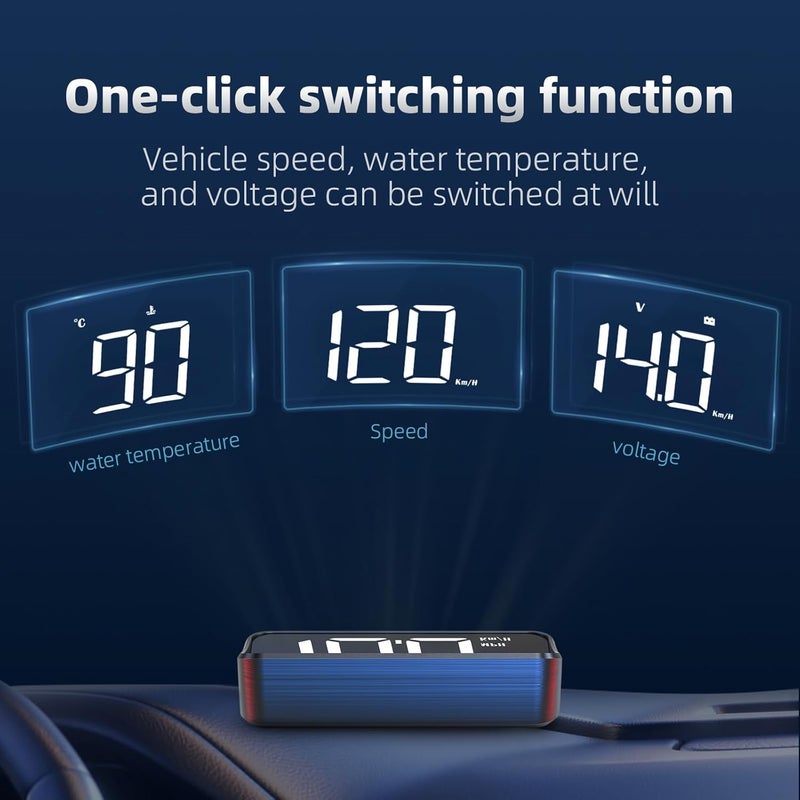 wiiiw Heads up Display for Cars Car HUD M4, Digital Speedometer for Car OBD2 Speedometer with Speed, Voltage, Water Temperature, etc., Suitable for Some Vehicles' speedometers After 2009 - Image 4